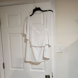 Elegant White Eyelet Blouse